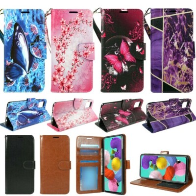 For Samsung Galaxy A52 5G, PU Leather Wallet Phone Case Cover Flip Stand Strap