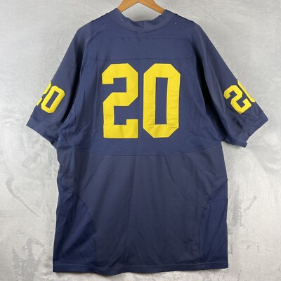 VTG NIKE TEAM MICHIGAN WOLVERINES FOOTBALL BLUE GAME CUT JERSEY