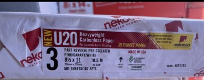 Nekoosa Universal NCR Carbonless Paper:  3-Part  8-1/2x11 / 1 ream