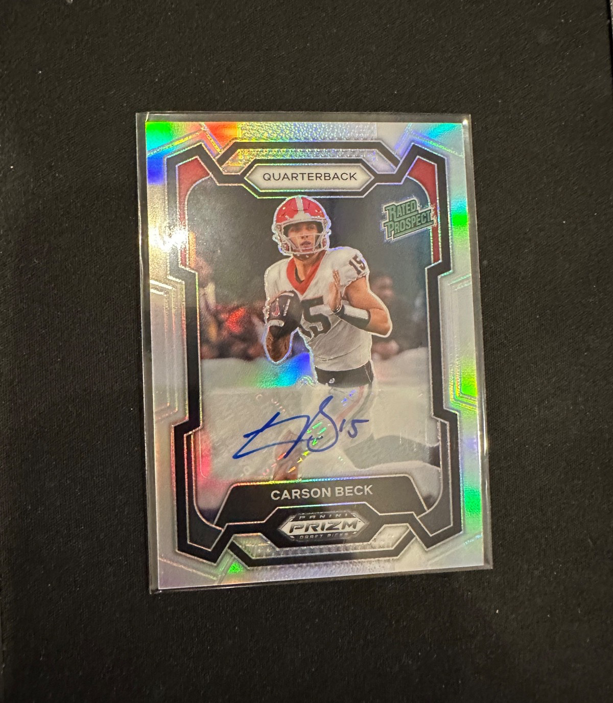 2024 Panini Prizm Draft Picks CARSON BECK #130 Rated Prospect Silver Prizm AUTO
