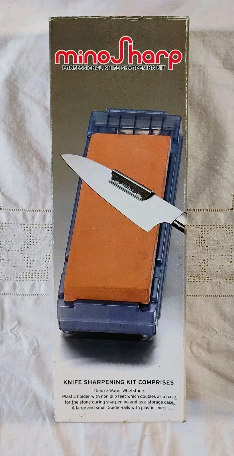 Minosharp Professional Knife Sharpener Set Waterstone 1000 Grit Med Japan No 460