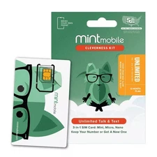 Mint Mobile 12 Month Unlimited Talk Text Data Prepaid 1 Year Physical-SIM 📱🔥 