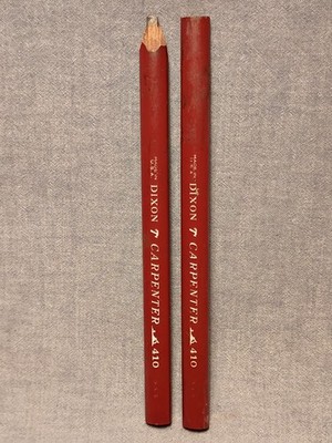 DIXON 410 Carpenters Pencils -One(1) New, Unsharpened & One(1) Used, Sharpened.