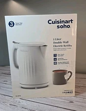 Cuisinart Soho 1-Liter Double-Wall Electric Kettle w/ Cord Storage Truffle/white
