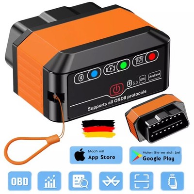 ELM327 OBD2 Bluetooth Scanner,OBD2 Diagnosegerät Scanner Adapter Android Windows