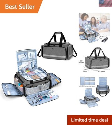 First Responder Bag - 19.3'' Medical Supply Tote with Dividers & Pockets