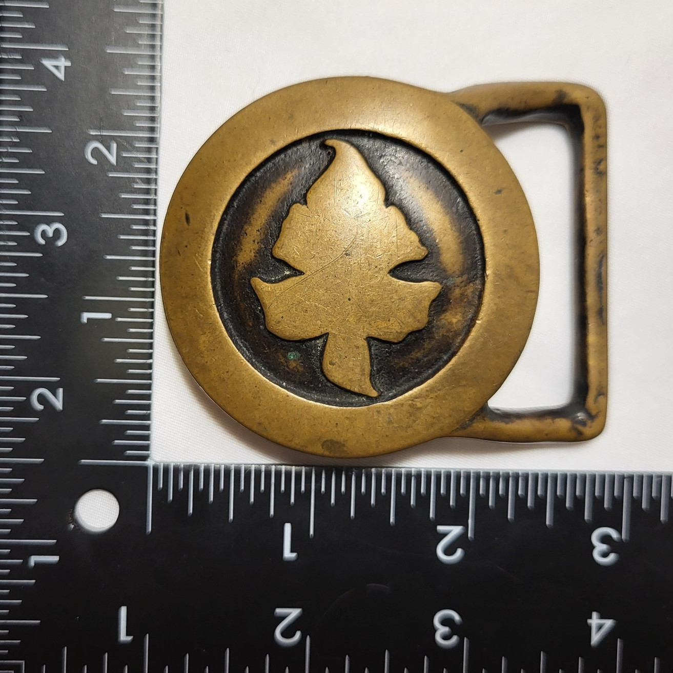 Tech Ether "Leaf" Solid Brass Vintage 1970s Belt … - image 3