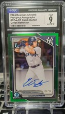 2024 Bowman Chrome Prospect Auto Caleb Durbin #CPA-CD Green Refractor /99 SGC 9