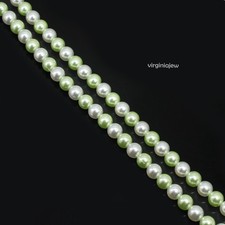 Light Green & White South Sea Natural 8.00 MM Round "Heuksando" Pearl Strand 15"