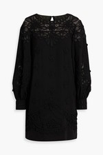 Carolina Herrera New Floral Appliqué Puff Sleeve Dress Size 4 $3,690.00