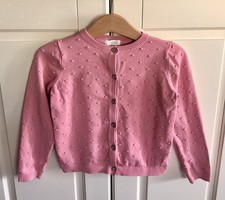 Next England Strickjacke 104 Rosa Mädchen Basic Uni Bommel