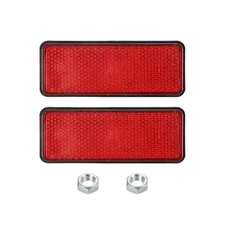 2 Pcs Rectangle Rear Reflectors Warning Reflector with M5 Screw Red