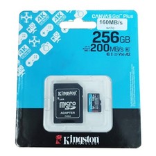 Kingston SDCG4/256GB Canvas Go Plus Gen4 microSDXC Card w/ SD Adapter 200MB/s 