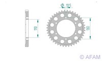 Kettenrad Stahl 43-ZäHne 525-Teilung FüR Suzuki GSX-S 1000 UF Bj. 2015-2016