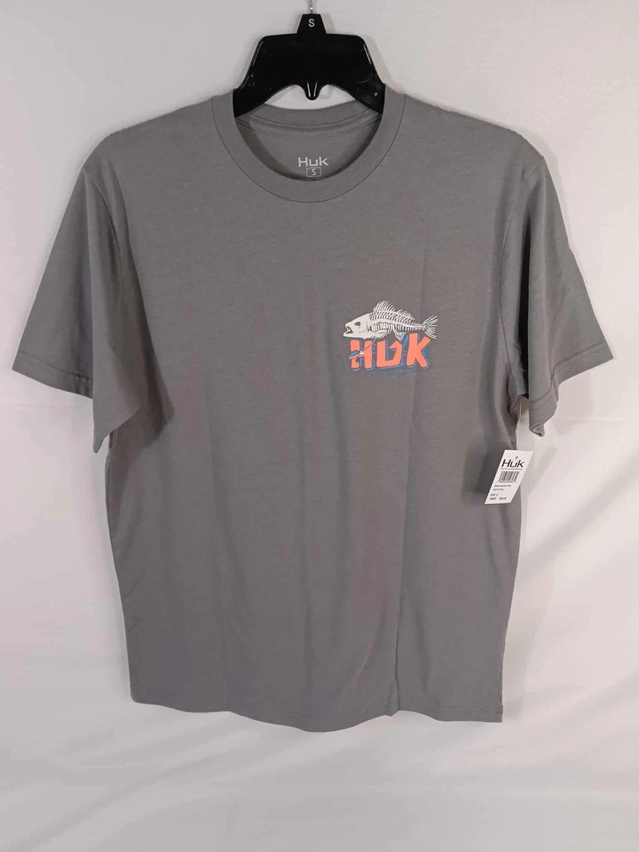 T-shirt Huk Fishing Pour Homme – Gris, Motif Crevette – Taille S – Occasion