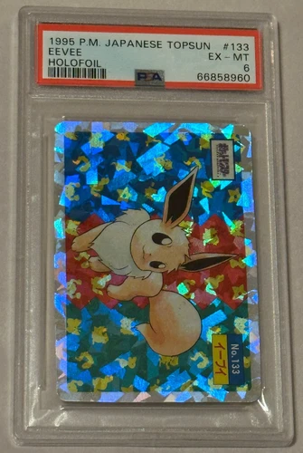 Pokemon Topsun Japanese Eevee #133 Holo Foil 1995 Pocket Monster PSA 6 Graded