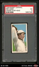 1909 T206 Red Ames Hands Over Head Giants VARIATION PSA 5 - EX