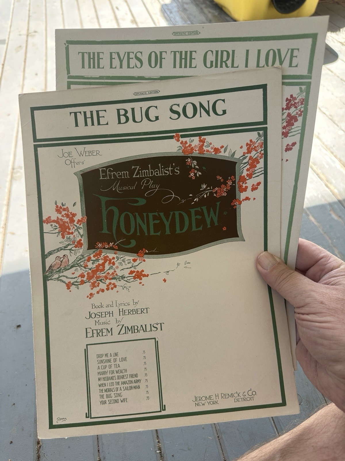 C 2-pack Efrem Zimbalest 1920 Stage Musical Sheet Music HONEYDEW