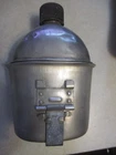 US Military Issue WW2 1945 Metal Water Canteen with Cup 1944 and Canvas Pouch
