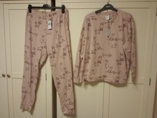 Next Women's Pink Dog Pyjamas Size Large 16-18 Long Sleeve BNWT