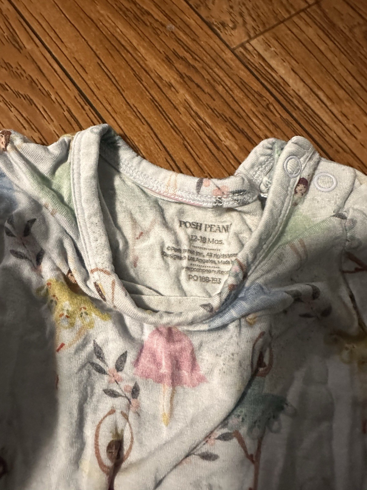 Posh Peanut Bodysuit Dress Baby 12-18m Long Sleeve Twirl Skirt Floral Bamboo