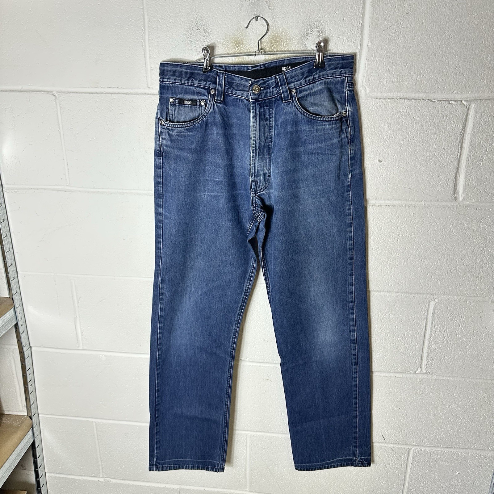 Hugo Boss Jeans Mens W33 L32 Blue Alabama Regular Straight FitZip Fly Denim thumbnail 5