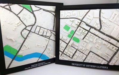 3D College Campus Map | Custom Any Campus Fully Colored Roads, Water, Grass