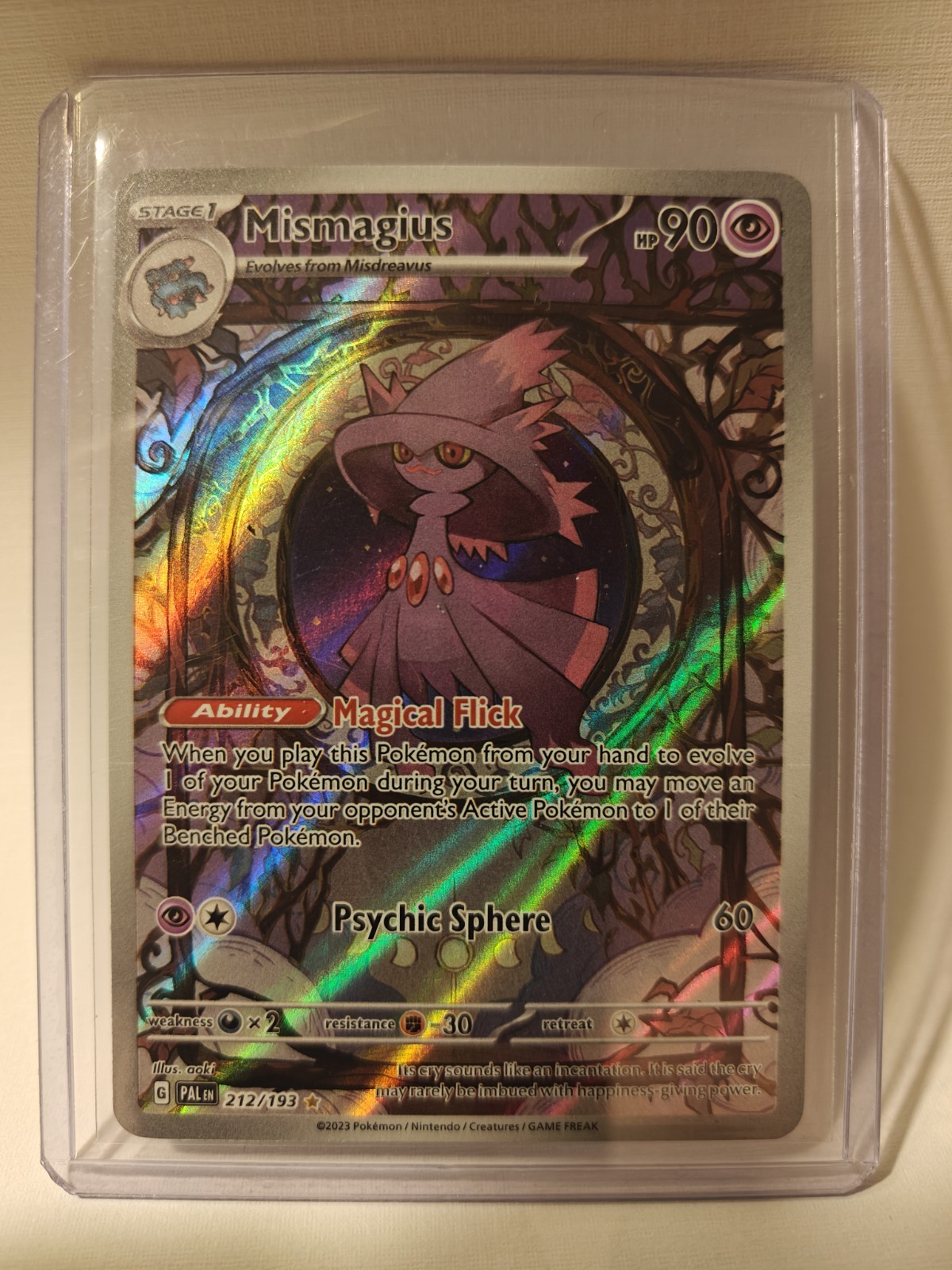 Pokémon TCG Mismagius IR 212/193 Paldea Evolved Illustration Rare Holo NM
