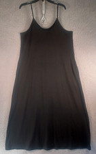 Womens Black Summer Dress Size XL Maxi Spaghetti Strap Sleeveless Elegant Soft