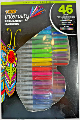 BIC Intensity Permanent Markers 46 Count Metallic, Ultra Fine, Fine WC9SM275