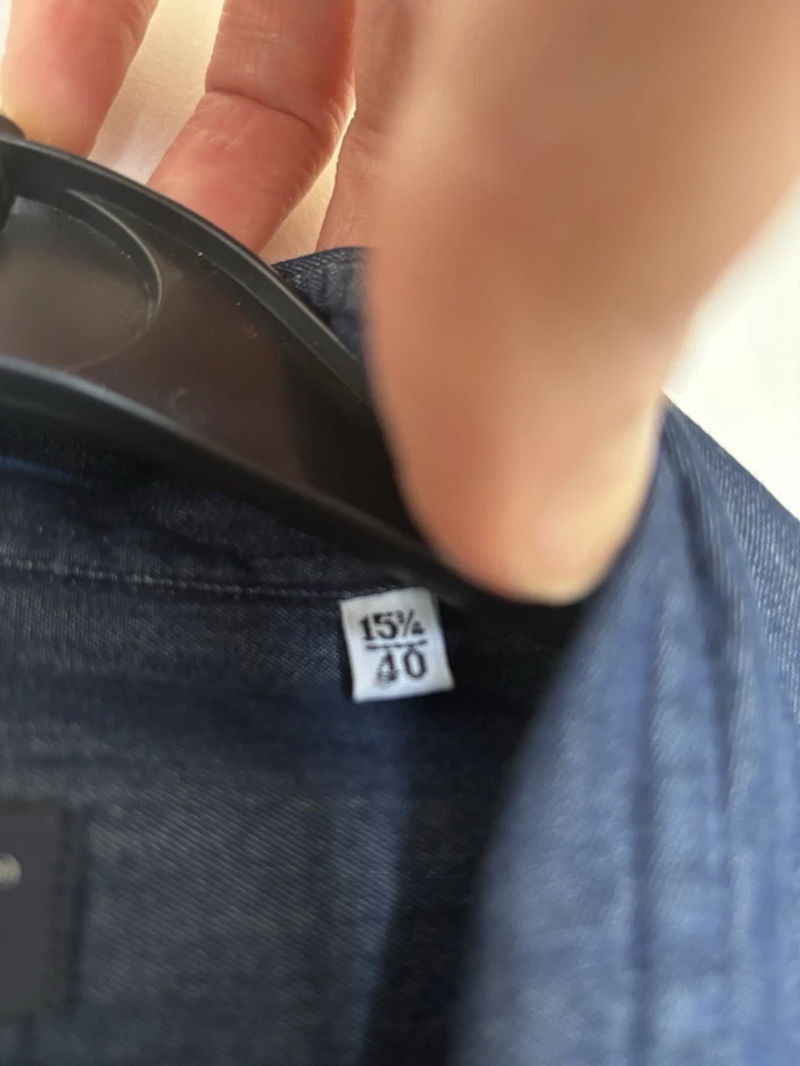 Zanetti Moda men’s Dark Blue Denim Like Shirt Size 40 Medium - Image 3 of 4