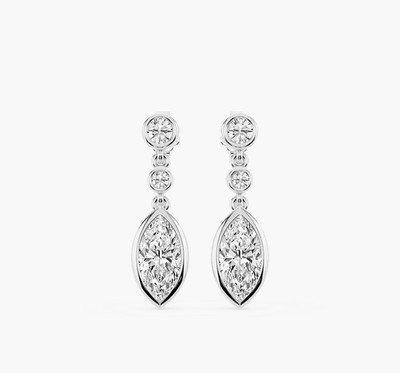 IGI zertifiziert 2,35 TCW Marquise-Schliff Lab Grown Diamant Ohrhänger Ohrhänger