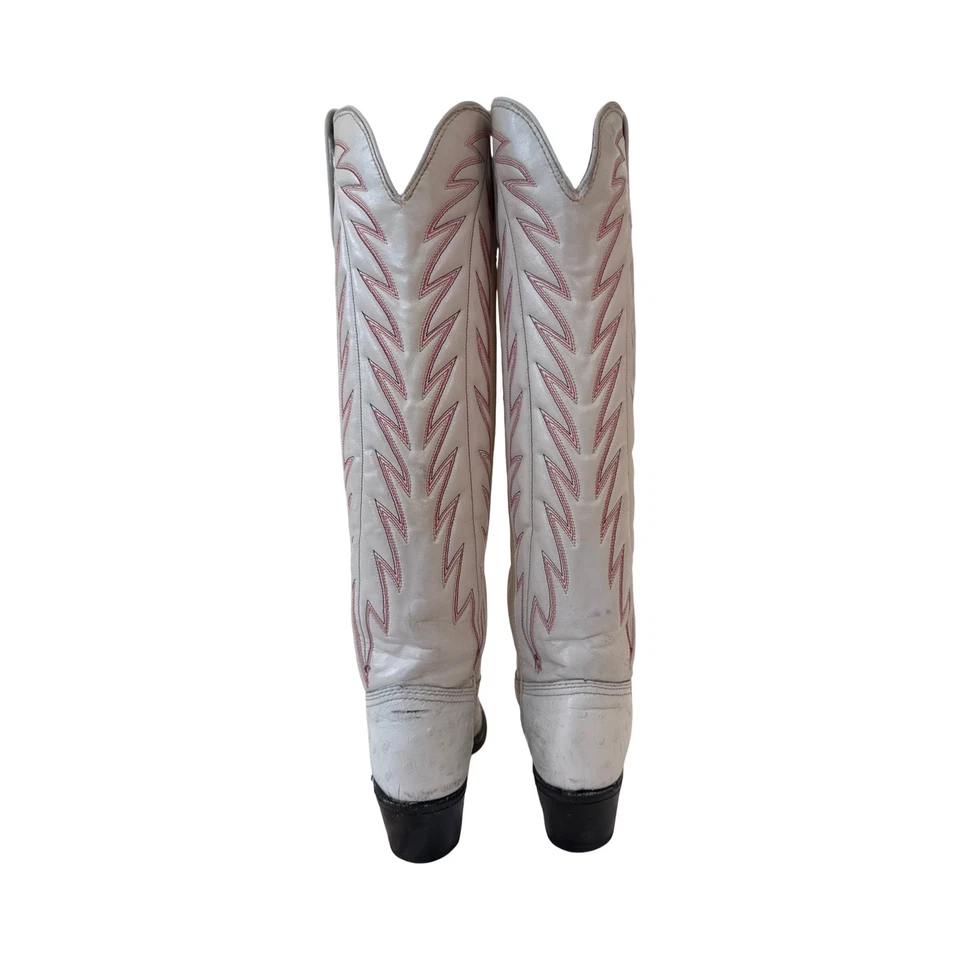 Винтажные ковбойские сапоги Durango — белая страусиная кожа с принтом — размер 5 М — США - Изображение 2 из 4