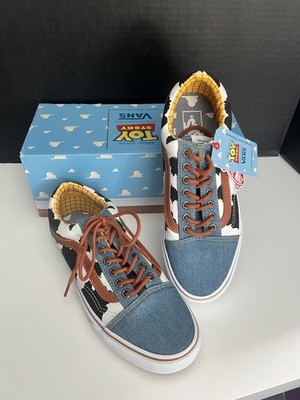 Vans Old Skool Toy Story Woody Cowboy Denim Disney Cow Print Never Worn