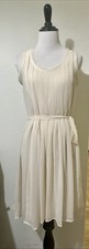Simply Vera Vera Wang chiffon mid Dress Womens Sleeveless Pleated  beige Size S