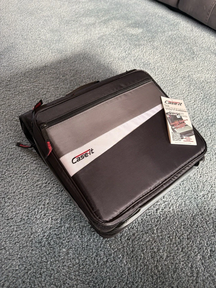 Carpeta con cremallera de 2 pulgadas 3 anillos en D con estuche acolchado para computadora portátil estación de trabajo hombro Foto 2 de 4