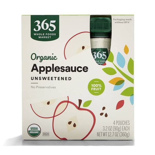 365 de Whole Foods Market, orgánico sin azúcar 3,2 onzas (paquete de 4)