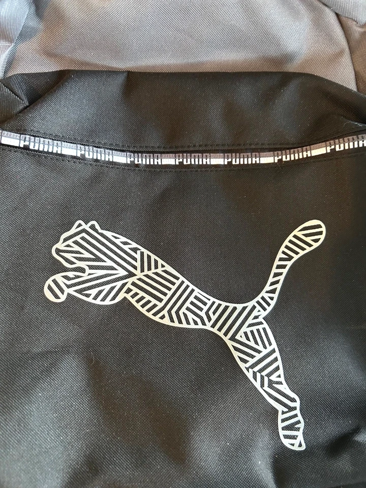 Mochila Universitaria Puma Unisex Niños Evercat Negra Gris Plata Logo Nunca Usada Foto 2 de 4