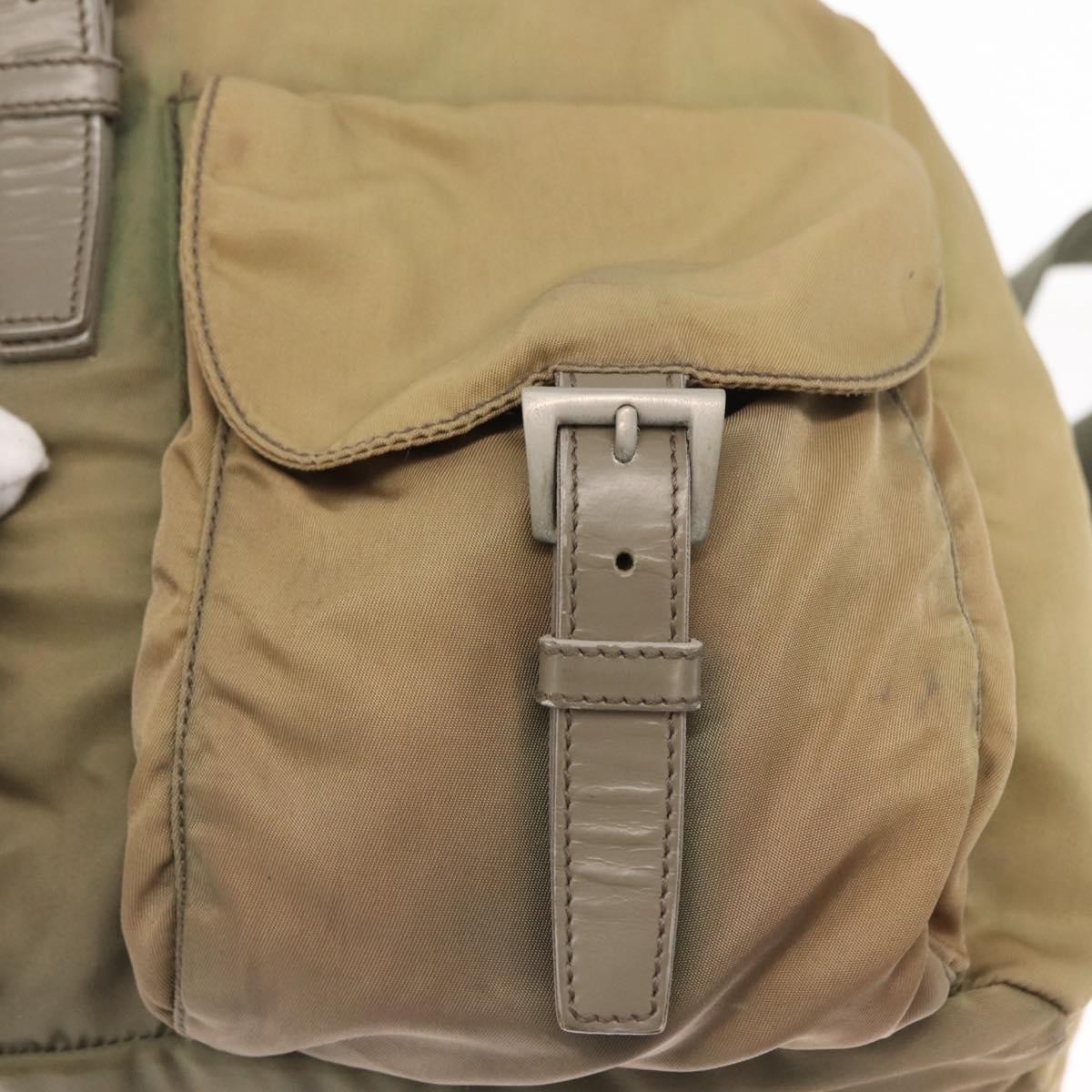PRADA Backpack Nylon Beige Silver Auth 164845 thumbnail 19