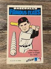 Pinky Higgins 1973 Fleer Baseball's Famous Feats 12 Straight Hits #30 (A)