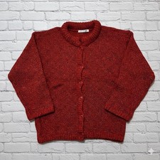USED EXCELLENT CONDITION ISSEY MIYAKE SPORT CARDIGAN, SILK, 80S, RED VERYGOOD