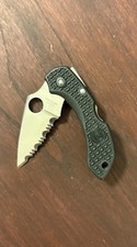 Vintage Spyderco C28SBK-Clip It Dragonfly-AUS-8 Full Serrated Blade-FRN Handles