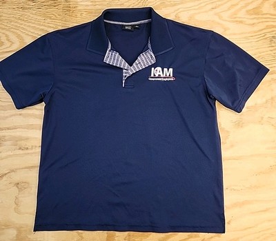 IAM Government Employees Logo Blue Polo Shirt Mens Large