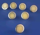 7 Matching Silver And Cream Color 14 m.m. Shank Buttons  — photo 3
