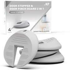 4 Packs Gray Door Stoppers Door Pinch Guard Combo Sturdy Stack Up Design