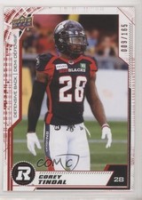2020 Upper Deck CFL Red 9/165 Corey Tindal #43 ry5