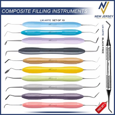 LM Arte Set of 11 Composite Filling & Restorative Instrument Spatula Plugger Fre