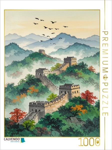 Puzzle Calvendo Grande Muraille De Chine - L'harmonie Dans Le Brouillard | 1000-image