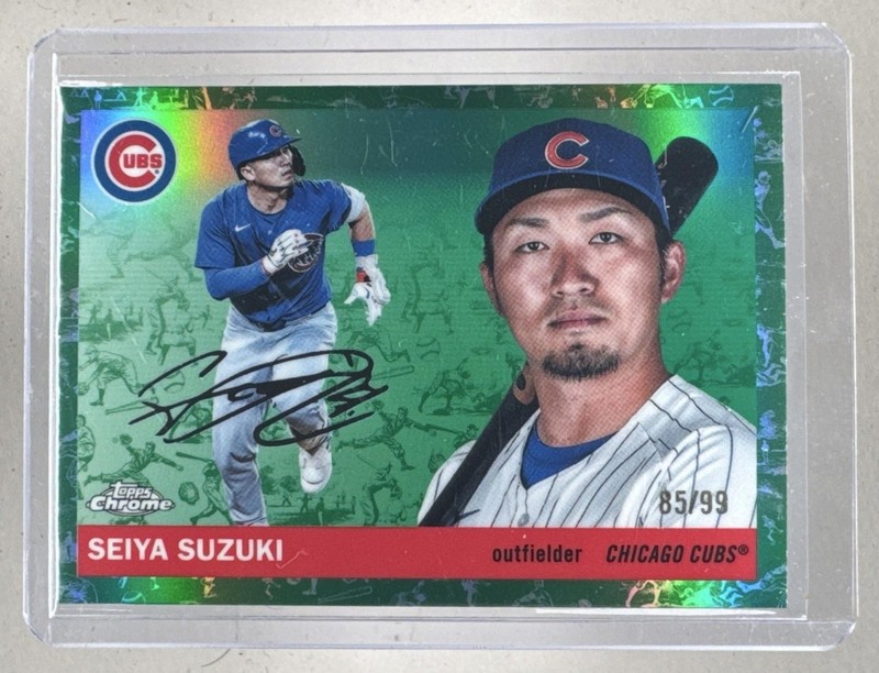 Seiya Suzuki 2025 Topps Chrome Platinum #57 Toile White/Green Refractor /99