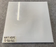 1/2” Thick NATURAL HDPE FLAT SHEET STOCK  0.500” x 16.500” x 16.500"